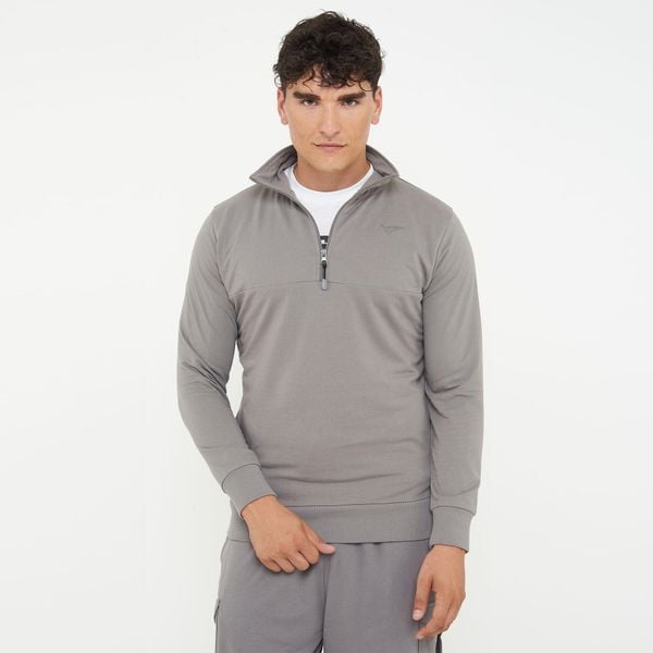 Bluza sportowa z bawełny F CLUB z pół zamkiem ciemnoszara. Szare bluzy bez kaptura męskie Legea, xl, z bawełny. Za 100.00 zł.