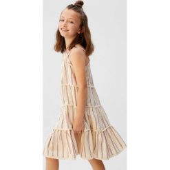 Mango Kids - Sukienka dziecięca Almond 110-164 cm. Sukienki dziewczęce Mango Kids, bez wzorów, z bawełny, casualowe, bez ramiączek. W wyprzedaży za 59.90 zł.