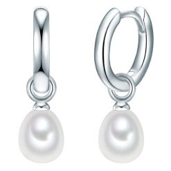 Valero Pearls Srebrne kolczyki kreole srebro wysokiej próby Perła hodowlana słodkowodna srebrny Kolczyki koła 1 ct Damski. Szare kolczyki damskie Valero Pearls, z perłą, srebrne. Za 249.99 zł.