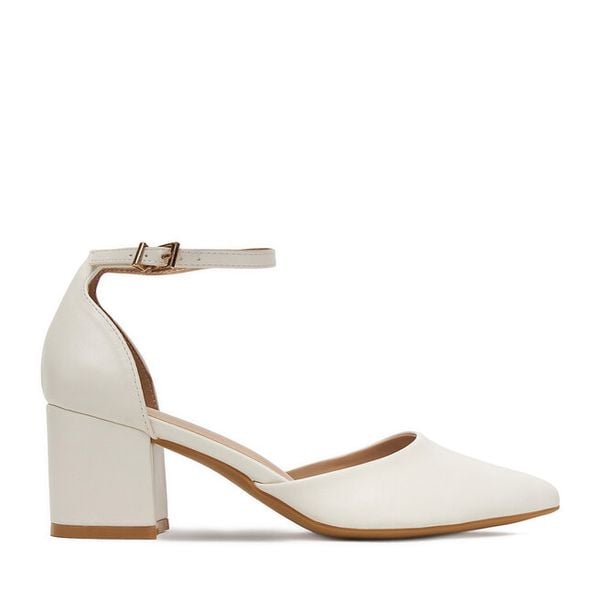 Czółenka JENNY. Białe czółenka damskie Jenny, bez wzorów, bez obcasa. Za 129.99 zł.