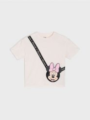 Koszulka z naszytą torebką zapinaną na zamek Minnie Mouse - kremowy. Białe koszulki dziewczęce Sinsay, l, bez wzorów, bez ramiączek. Za 19.99 zł.
