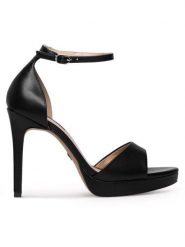 Nine West Sandały WFA2733-2 Czarny. Czarne sandały damskie Nine West, bez wzorów, z syntetyku, bez obcasa, na szpilce. Za 229.99 zł.