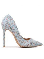 DeeZee Szpilki KL-HT92831-49 Błękitny. Niebieskie szpilki DeeZee, bez wzorów, z materiału, bez obcasa. Za 119.99 zł.