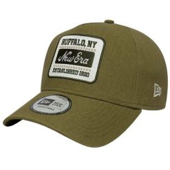 Czapka z daszkiem męska Patch Line Cream 9FORTY E-Frame Adjustable Cap. Zielone czapki męskie New Era, bez wzorów, z bawełny, sportowe. Za 149.99 zł.