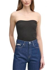 Calvin Klein Top w kolorze czarnym rozmiar: S. Czarne topy damskie CALVIN KLEIN, s, bez wzorów, bez kołnierzyka. Za 113.99 zł.