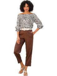 Heine Bluzka w kolorze szaro-brązowym rozmiar: 42. Szare bluzki damskie Heine, bez wzorów, bez kołnierzyka, bez ramiączek. Za 86.99 zł.