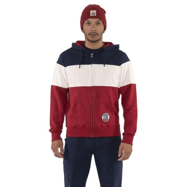 Bluza wygodna z bawełna z kaptur na co dzień. Niebieskie bluzy sportowe męskie LEONE 1947 APPAREL, bez wzorów, z bawełny, sportowe, bez kołnierzyka, bez ramiączek. W wyprzedaży za 191.56 zł.