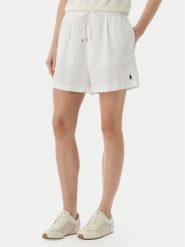 Polo Ralph Lauren Szorty materiałowe 211A12950002 Biały Relaxed Fit. Białe szorty damskie Polo Ralph Lauren, bez wzorów, ze lnu. Za 769.99 zł.