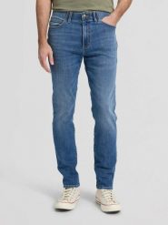 MESKIE SPODNIE LEE SLIM FIT MVP BLUE PRINT 112376321. Niebieskie spodnie materiałowe męskie Lee, bez wzorów, z jeansu. Za 189.99 zł.