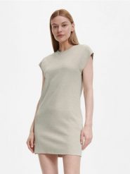 Sukienka mini - kremowy. Białe sukienki damskie Reserved, l, bez wzorów, z dzianiny, bez kołnierzyka, bez ramiączek, mini. W wyprzedaży za 39.99 zł.