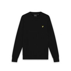Sweter z okrągłym dekoltem z bawełny merino Lyle & Scott. Czarne swetry męskie LYLE AND SCOTT, na zimę, m, bez wzorów, z bawełny, bez kołnierzyka. Za 307.30 zł.