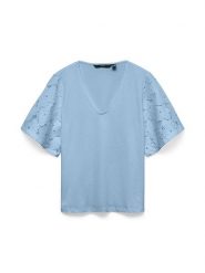 Vero Moda Bluzka w kolorze błękitnym rozmiar: XL. Niebieskie bluzki damskie Vero Moda, xl, bez wzorów, z bawełny, bez kołnierzyka, bez ramiączek. Za 70.74 zł.