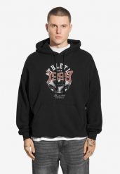 Bluza sportowa męska Prosto Athletic z kapturem. Czarne bluzy sportowe męskie Prosto., z aplikacjami, z bawełny, sportowe, bez kołnierzyka, bez ramiączek. Za 163.99 zł.