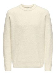 ONLY & SONS Sweter "Dale" w kolorze kremowym rozmiar: XL. Brązowe swetry męskie Only & Sons, xl, bez wzorów, ze splotem, bez kołnierzyka. Za 118.01 zł.