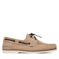 Półbuty Tommy Hilfiger. Brązowe półbuty męskie Tommy Hilfiger, bez zapięcia. Za 489.99 zł.