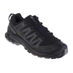 Buty Męskie 3D Bieganie Szerokie XA Pro V9. Czarne buty trekkingowe męskie Salomon, z gumy, bez zapięcia, do biegania. Za 777.99 zł.