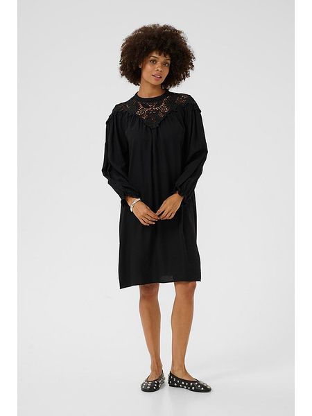 CULTURE Sukienka w kolorze czarnym rozmiar: S. Czarne sukienki damskie Culture, na co dzień, s, bez wzorów, z koronki, bez kołnierzyka, bez ramiączek, midi, proste. Za 152.99 zł.