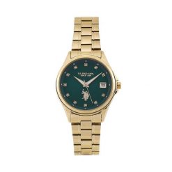 Zegarek U.S. Polo Assn. Żółte zegarki damskie U.S. Polo Assn., złote. Za 489.99 zł.