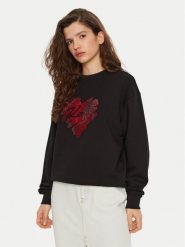 KARL LAGERFELD Bluza A1W20045 Czarny Regular Fit. Czarne bluzy bez kaptura damskie Karl Lagerfeld, xl, z bawełny. Za 519.99 zł.