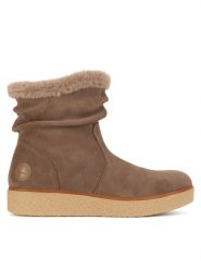 Rieker Botki Y0070-24 Brązowy. Brązowe botki damskie Rieker, ze skóry, bez obcasa, na płaskiej podeszwie, bez zapięcia. Za 351.99 zł.
