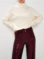 Golf basic - kremowy. Białe golfy damskie Sinsay, l, bez wzorów, bez ramiączek. Za 59.99 zł.