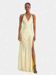 Bardot Sukienka wieczorowa Yve Contrast Halter 59315DB Żółty Slim Fit. Żółte sukienki damskie BARDOT, bez wzorów, z wiskozy, wizytowe, bez kołnierzyka, bez ramiączek. Za 699.99 zł.