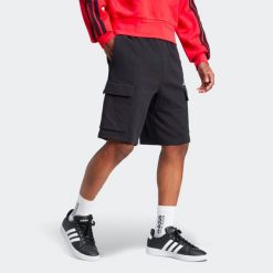 Spodenki fitness męskie ADIDAS. Czarne szorty męskie Adidas, m, z bawełny, na fitness i siłownię. Za 119.99 zł.