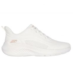 Buty Skechers Bobs Squad Waves - Just Wading 117485 białe. Białe buty sportowe na co dzień damskie bez wzorów. Za 436.24 zł.