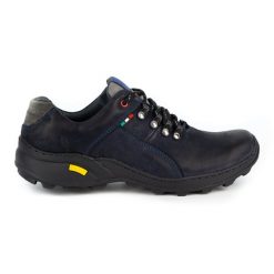 Olivier Męskie buty trekkingowe 296GT granatowe niebieskie. Niebieskie buty trekkingowe męskie ze skóry, bez zapięcia, trekkingowe. Za 319.69 zł.