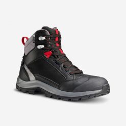Buty turystyczne męskie Quechua SH500 mountain Mid wodoodporne. Czarne buty trekkingowe męskie QUECHUA, na zimę, bez zapięcia, trekkingowe. W wyprzedaży za 199.99 zł.