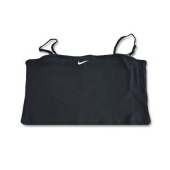 Koszulka damska Nike Sportswear Essential Rib Crop Top. Czarne t-shirty damskie Nike, bez wzorów, bez kołnierzyka. Za 110.99 zł.