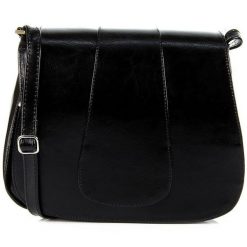 Torebka skórzana listonoszka DAN-A T131 czarna. Czarne shopper bag damskie DAN-A, bez wzorów, ze skóry, bez dodatków. Za 229.99 zł.