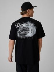 4F T-shirt loose z nadrukiem uniseks 4F x Drift Masters - czarny M. Czarne t-shirty męskie 4f, m, bez wzorów, z bawełny, bez kołnierzyka. Za 119.99 zł.