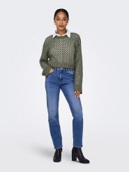 ONLY Sweter w kolorze khaki rozmiar: M. Brązowe swetry klasyczne damskie Only, m, bez kołnierzyka. Za 61.60 zł.