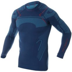 Bluza turystyczna męska Brubeck Thermo LS13040A. Niebieskie bluzy bez kaptura męskie Brubeck, m, z dzianiny. Za 198.00 zł.