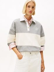 Tommy Hilfiger bluza polo Kobiety szary|biały, M. Białe bluzy bez kaptura damskie Tommy Hilfiger, m. Za 379.95 zł.