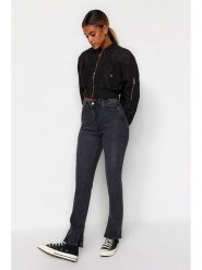 Trendyol Dżinsy - Skinny fit - w kolorze antracytowym rozmiar: 38. Czarne jeansy damskie Trendyol, z podwyższonym stanem. Za 105.88 zł.