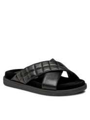 Lasocki Klapki WI16-SARDYNIA-01A Czarny. Czarne klapki damskie Lasocki, bez wzorów, ze skóry, bez obcasa. Za 179.99 zł.