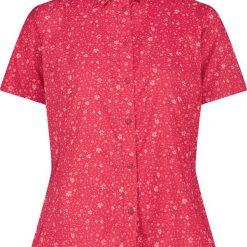 Kwiatowa koszula damska CMP. Czerwone koszule damskie CMP, uniwersalny, bez wzorów, z materiału, klasyczne, bez kołnierzyka, bez ramiączek. Za 239.00 zł.