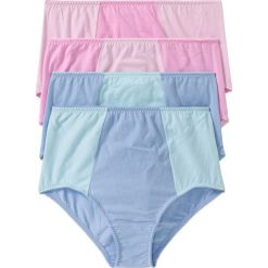Figi z wysoką talią (4 pary) bonprix jasnoróżowy + niebieski. Czerwone figi damskie bonprix, bez wzorów. Za 39.96 zł.
