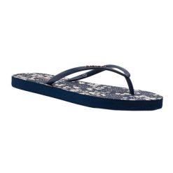 Japonki plażowe damskie Protest Prtbarra. Niebieskie klapki damskie Protest, bez wzorów, z materiału, bez obcasa. Za 29.99 zł.