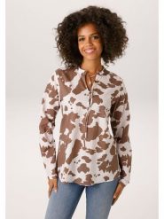 Aniston Bluzka w kolorze brązowo-białym rozmiar: 38. Brązowe bluzki damskie Aniston, bez wzorów, z bawełny, bez kołnierzyka, bez ramiączek. Za 130.99 zł.