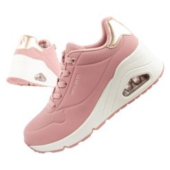 Buty sportowe damskie Skechers Uno Wedge-Hi Steps. Czerwone buty sportowe na co dzień damskie Skechers, bez wzorów, z materiału. Za 349.00 zł.