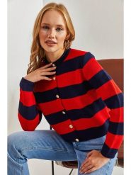 Bianco Lucci Kardigan w kolorze czerwono-granatowym rozmiar: onesize. Czerwone kardigany damskie Bianco Lucci, bez wzorów. Za 65.23 zł.