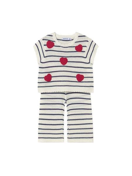 Mayoral Komplet t-shirt i spodnie materiałowe 1516 Écru Regular Fit. Białe koszulki dziewczęce Mayoral, bez wzorów, z bawełny, bez ramiączek. Za 157.99 zł.