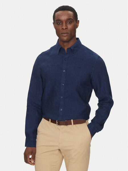 Michael Kors Koszula CS4400H4YT Granatowy Relaxed Fit. Niebieskie koszule męskie Michael Kors, m, bez wzorów, ze lnu, bez kołnierzyka, bez ramiączek. Za 349.99 zł.