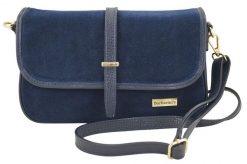Zamszowa torebka damska Barberini's - Granatowa. Niebieskie torebki klasyczne damskie Barberinis, bez wzorów, ze skóry, małe, zamszowe, bez dodatków. Za 242.99 zł.