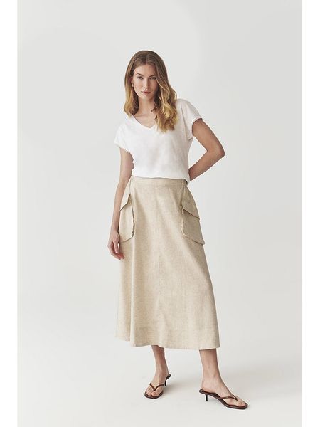 TATUUM Koszulka w kolorze kremowym rozmiar: XL. Brązowe bluzki damskie Tatuum, xl, bez wzorów, bez kołnierzyka. Za 74.63 zł.