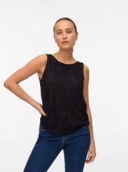 Vero Moda Top w kolorze czarnym rozmiar: XS. Czarne topy damskie Vero Moda, xs, bez wzorów, bez kołnierzyka. Za 32.98 zł.