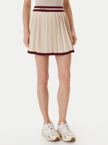 Guess Spódnica plisowana V6GD04 Z0649 Beżowy Regular Fit. Brązowe spódniczki damskie Guess, xl, z aplikacjami, z syntetyku, plisowane. Za 429.99 zł.